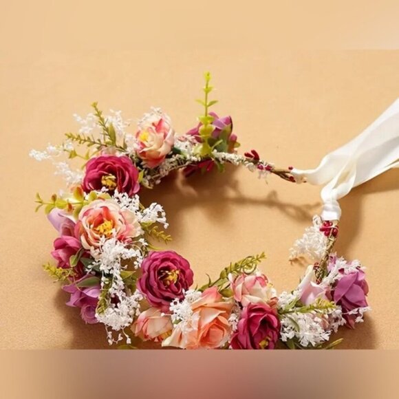 Beautiful flowers hair band crown wreath 🌺🌸 Wedding, bridal, maternity, .✨ - Picture 5 of 7